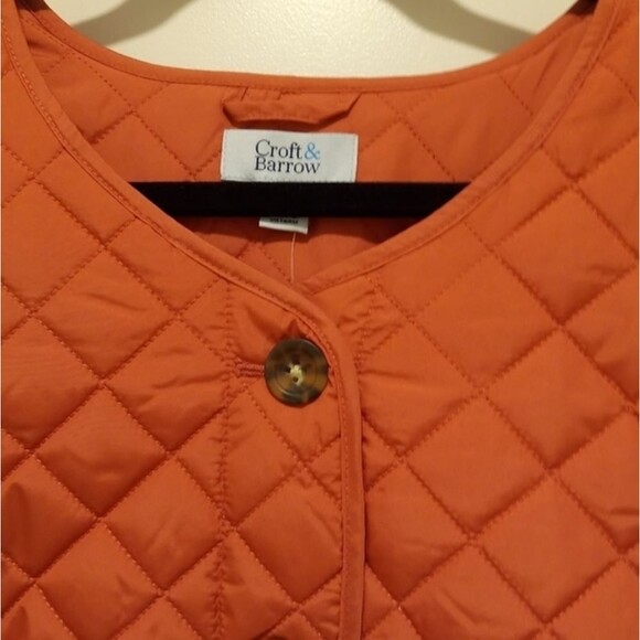 Women's Plus Size Quilted Jacket Croft‎ & Barrow Snap-Front Size1X - Picture 4 of 5
